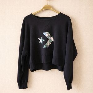 Converse Black Floral Graphic Sweater